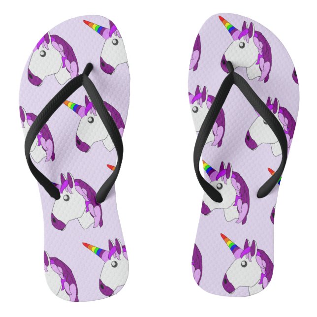 Unicorn Design Flip Flops (Footbed)