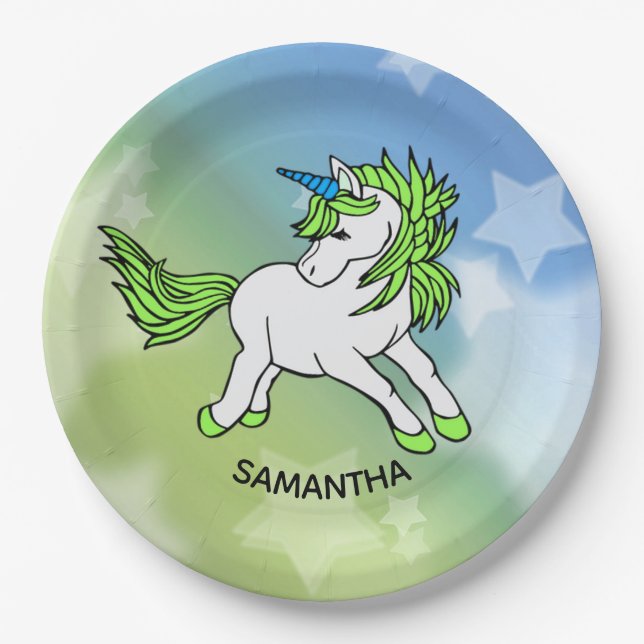 Unicorn Design Paper Plate (Front)