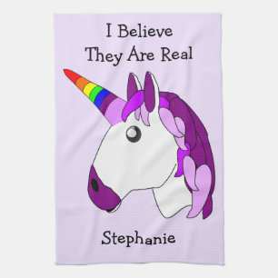 Unicorn Design Personalised Kitchen Towel
