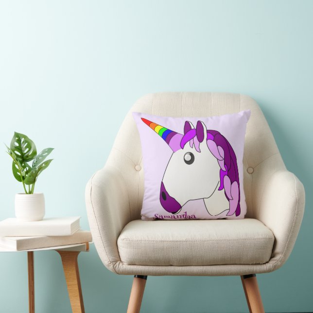 Unicorn Design Personalised Throw Pillow (Chair)