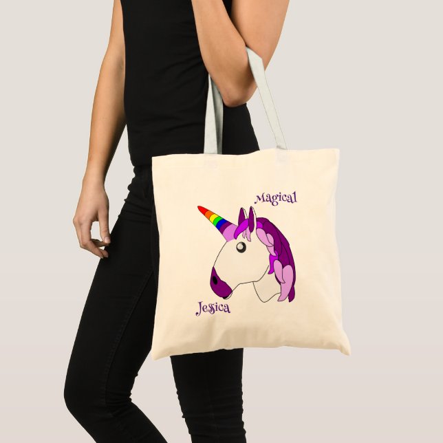 Unicorn Design Personalised Tote Bag (Front (Product))