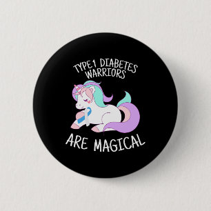 Unicorn Diabetes Warrior Gift 2 Inch Round Button