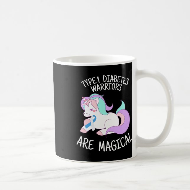 Unicorn Diabetes Warrior Gift  Coffee Mug (Right)