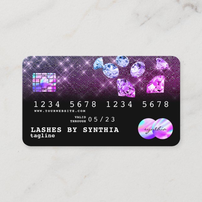 Unicorn Diamonds Parties scintillant de carte de c (Devant)