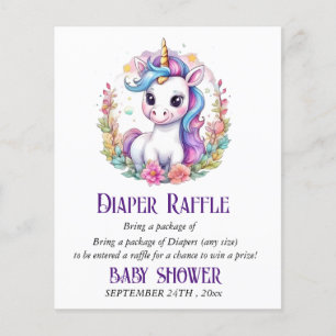 Unicorn Diaper Raffle Baby Shower Game