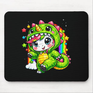 Unicorn Dinosaur Colourful Costume Cosplay Rainbow Mouse Pad