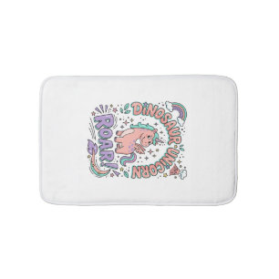 Unicorn Dinosaur Unicorn Roar Retro Style T-Shirt Bath Mat