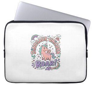 Unicorn Dinosaur Unicorn Roar Retro Style T-Shirt Laptop Sleeve