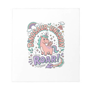 Unicorn Dinosaur Unicorn Roar Retro Style T-Shirt  Notepad