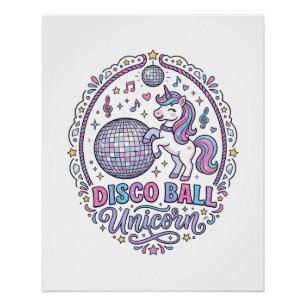 Unicorn Disco Ball Unicorn Playful Print on Demand