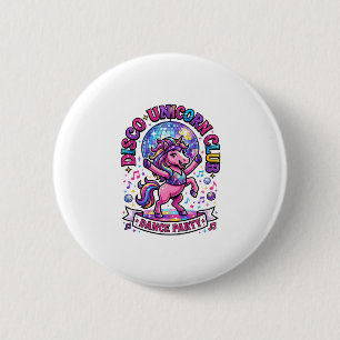 Unicorn Disco Unicorn Club Commercial Shirt Graphi 2 Inch Round Button