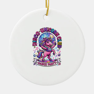 Unicorn Disco Unicorn Club Commercial Shirt Graphi Ceramic Ornament