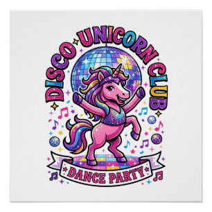 Unicorn Disco Unicorn Club Commercial Shirt Graphi Poster