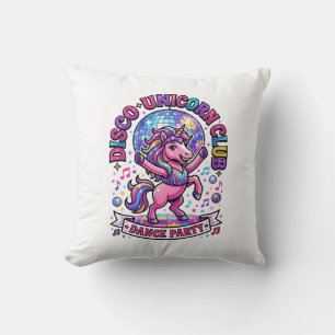 Unicorn Disco Unicorn Club Commercial Shirt Graphi Throw Pillow