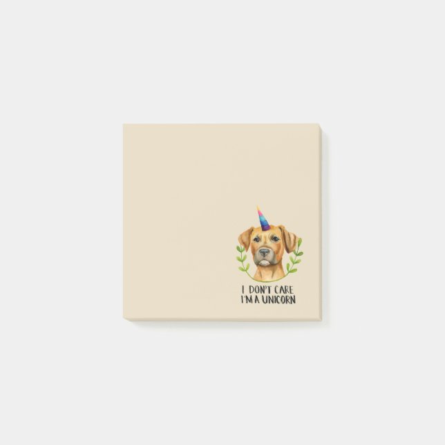 Unicorn Dog Funny Pit Bull Terrier Illustration Post-it Notes (Front)