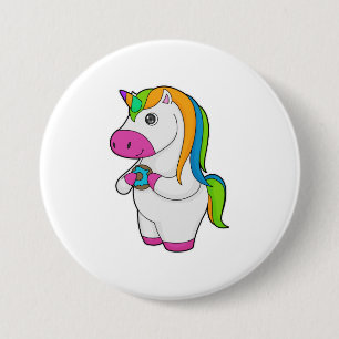 Unicorn Donut 3 Inch Round Button