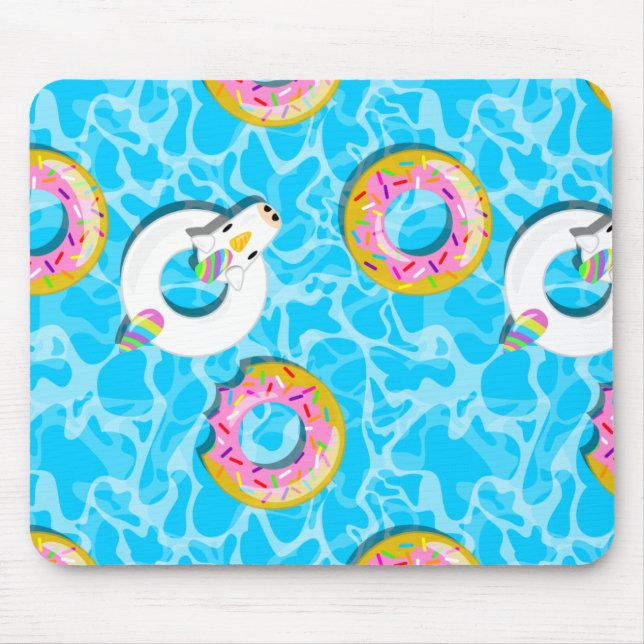 Unicorn & Donut Floaties Mouse Pad (Front)