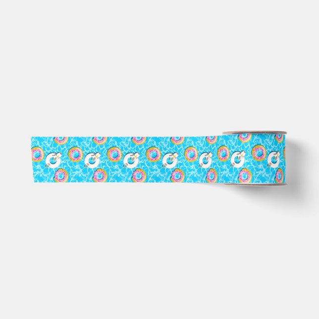 Unicorn & Donut Floaties Satin Ribbon (Front)