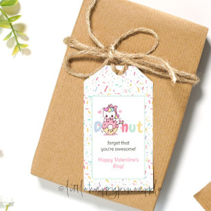 Unicorn Donut Valentine's Day Tag