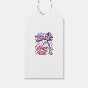 Unicorn Doughnut Touch My Magic Gift Idea Sticker  Tags