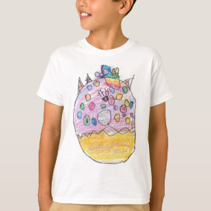 Unicorn Doughnut With Sprinkles Kid Artist Drawing T-Shirt