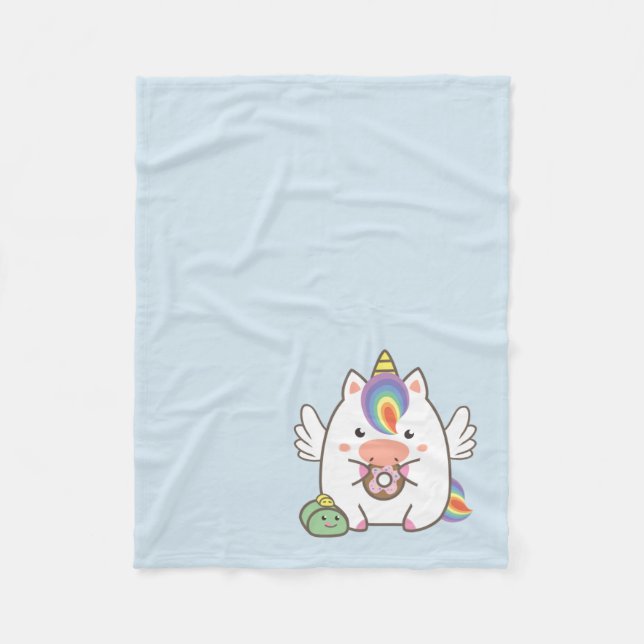 Unicorn & Doughnuts Fleece Blanket (Front)