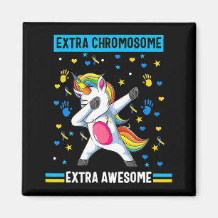Unicorn Down syndrome awareness extra chromosome e Magnet