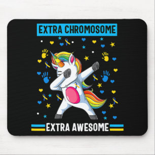 Unicorn Down syndrome awareness extra chromosome e Mouse Pad