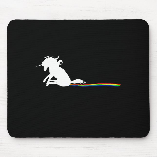Unicorn Dragging Rainbows Funny Adult S  Mouse Pad (Front)