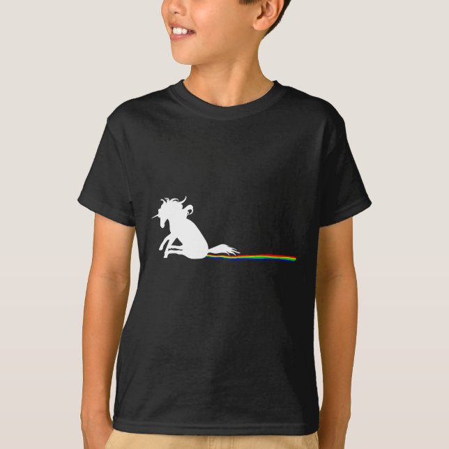 Unicorn Dragging Rainbows Funny Adult S  T-Shirt (Front)