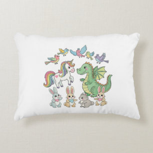 Unicorn Dragon Animal Kids' Throw Pillow