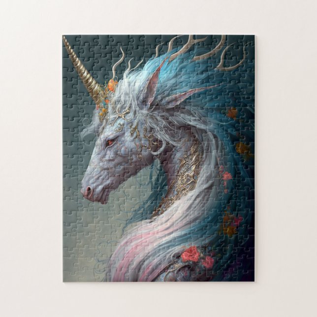 Unicorn Dragon Fantasy Art Jigsaw Puzzle (Vertical)