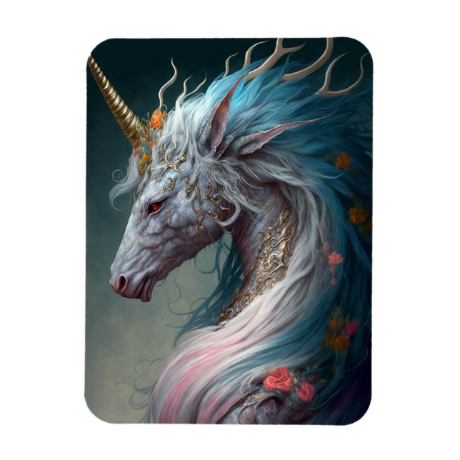 Unicorn Dragon Fantasy Art Magnet (Vertical)