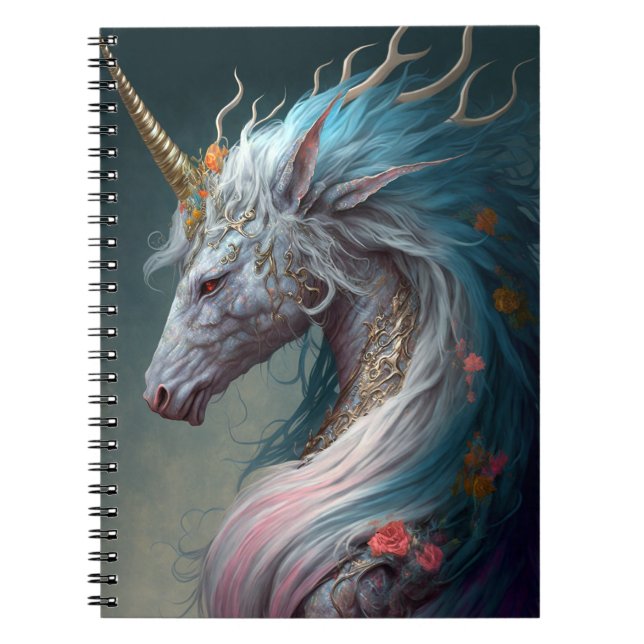 Unicorn Dragon Fantasy Art Notebook (Front)