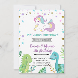 Unicorn dragon thème garçon Invitation