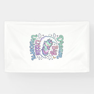 Unicorn Dream Big Little Unicorn Gift Idea Vector  Banner