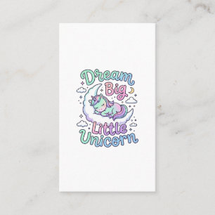 Unicorn Dream Big Little Unicorn Gift Idea Vector  Business Card
