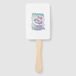 Unicorn Dream Big Little Unicorn Gift Idea Vector  Hand Fan