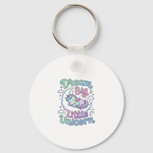 Unicorn Dream Big Little Unicorn Gift Idea Vector Keychain