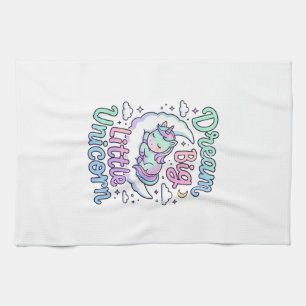Unicorn Dream Big Little Unicorn Gift Idea Vector Kitchen Towel