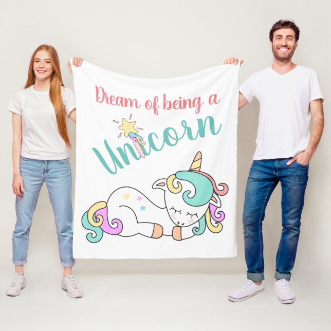 Unicorn Dream Fleece Blanket Personalized (In Situ)