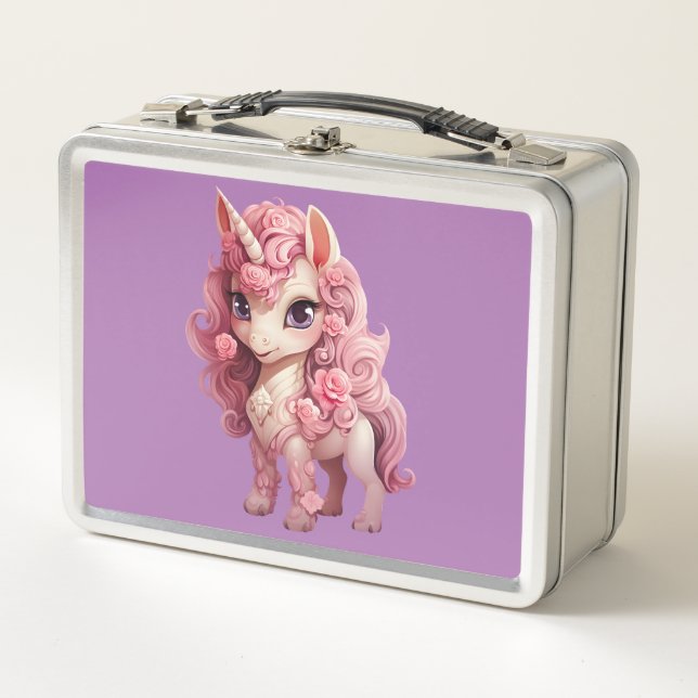 Unicorn Dreams: Back-to-School  Metal Lunch Box (Front)