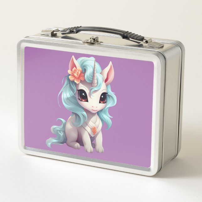 Unicorn Dreams: Back-to-School  Metal Lunch Box (Front)
