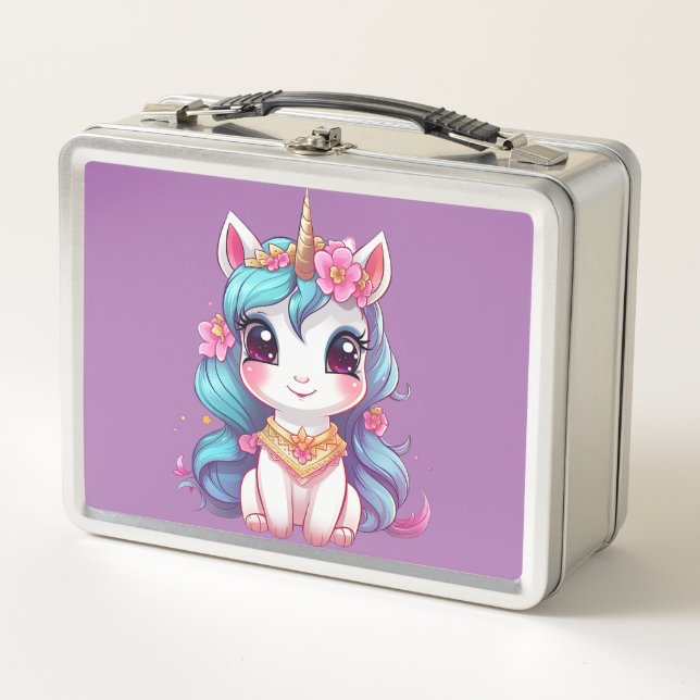 Unicorn Dreams: Back-to-School  Metal Lunch Box (Front)
