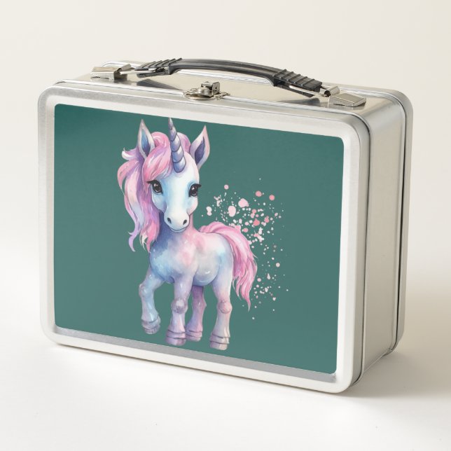 Unicorn Dreams: Back-to-School  Metal Lunch Box (Front)