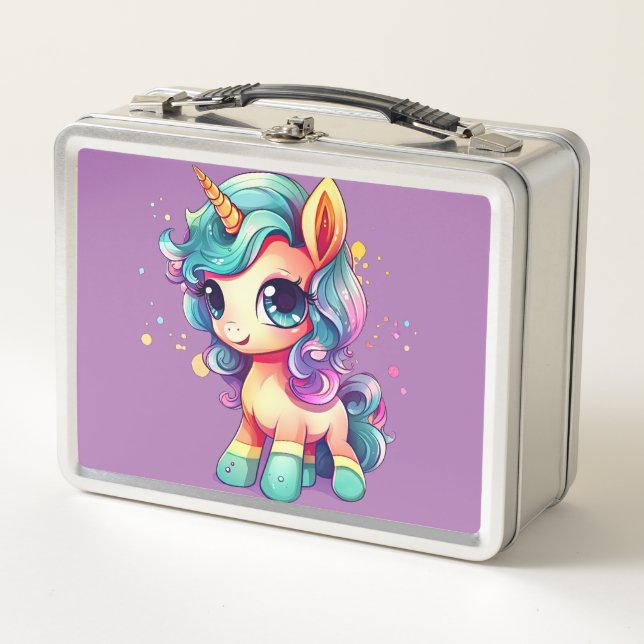 Unicorn Dreams: Back-to-School  Metal Lunch Box (Front)