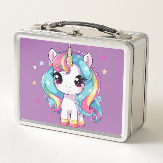 Unicorn Dreams: Back-to-School  Metal Lunch Box (Front)