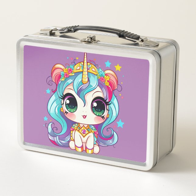 Unicorn Dreams: Back-to-School  Metal Lunch Box (Front)