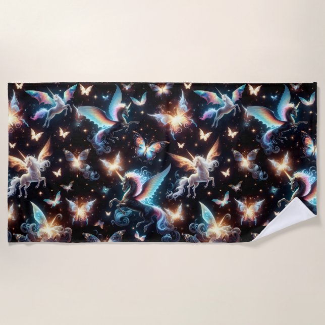 Unicorn Dreams Beach Towel (Front)