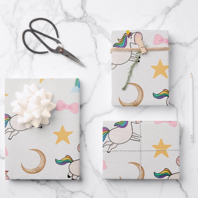 Unicorn Dreams Gift Wrapping Paper (Front)